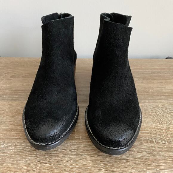 Very Volatile LA Suede Leather Ankle Boots Aldworth Booties Back Zip Black 6 - Picture 3 of 8
